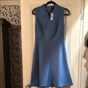 Elegant Blue Sleeveless Dress